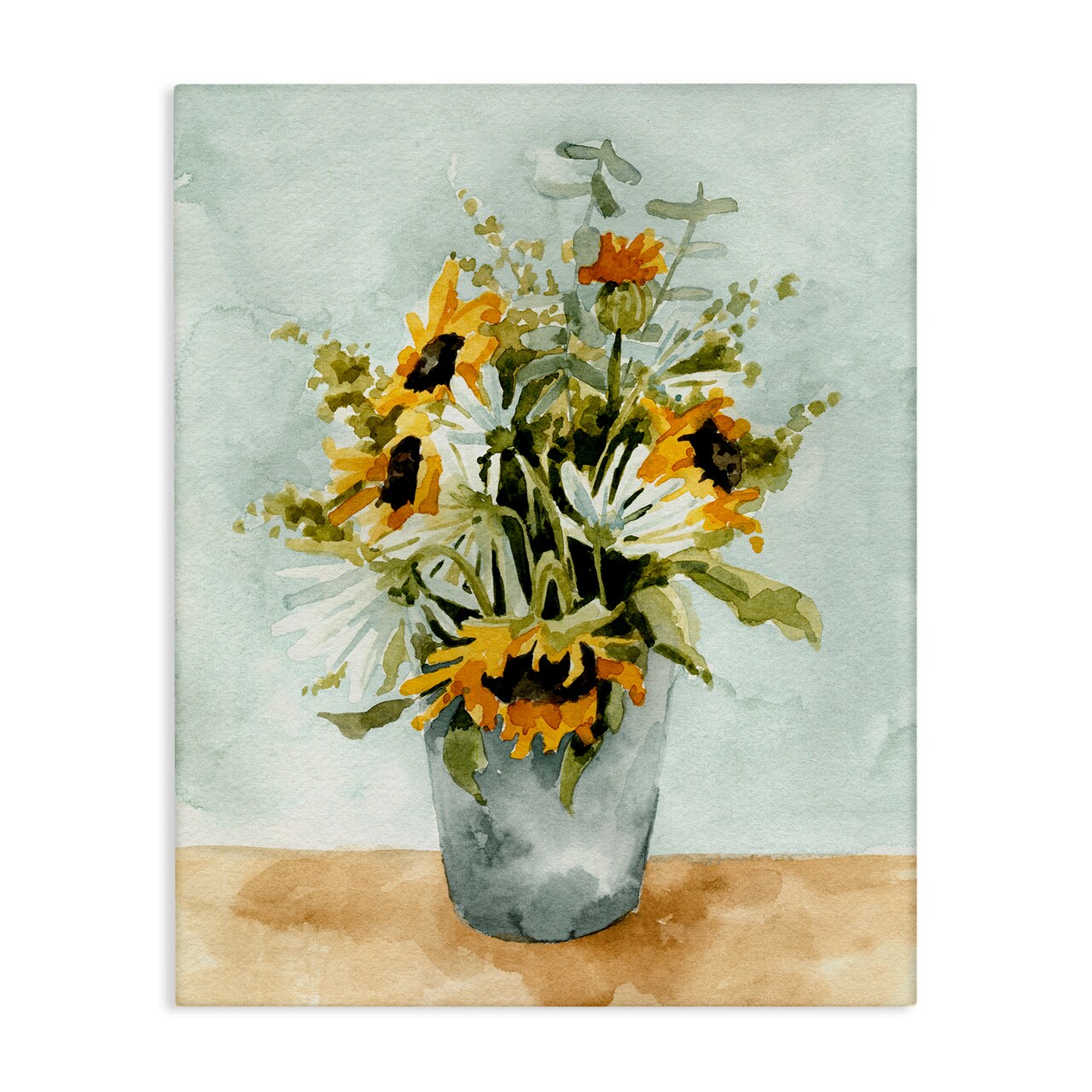 Stupell Industries Sunflower Blossom Watercolor Detail Canvas Wall Art